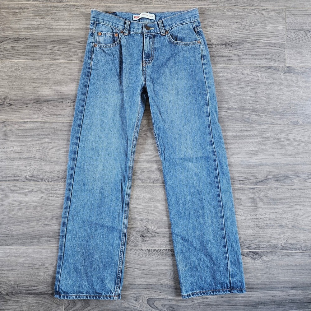 Levis 550 Relaxed Fit Kids Jeans Size 14 Regular Medium Wash Blue Denim 27x27